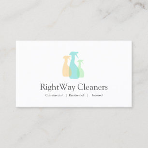 Carte De Visite Logo du service de nettoyage de la bouteille Spray