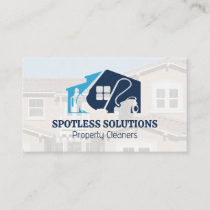 Carte De Visite Logo du service de nettoyage   Maisons
