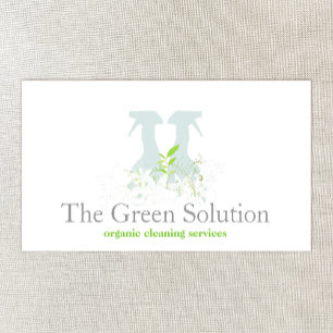Carte De Visite Logo du service de nettoyage naturel Spray Bottle