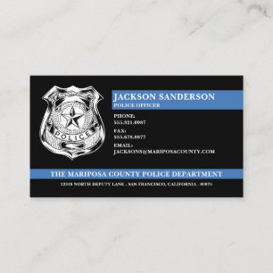 Carte De Visite Logo du service de police personnalisé