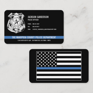 Carte De Visite Logo du service de police personnalisé Ligne bleue