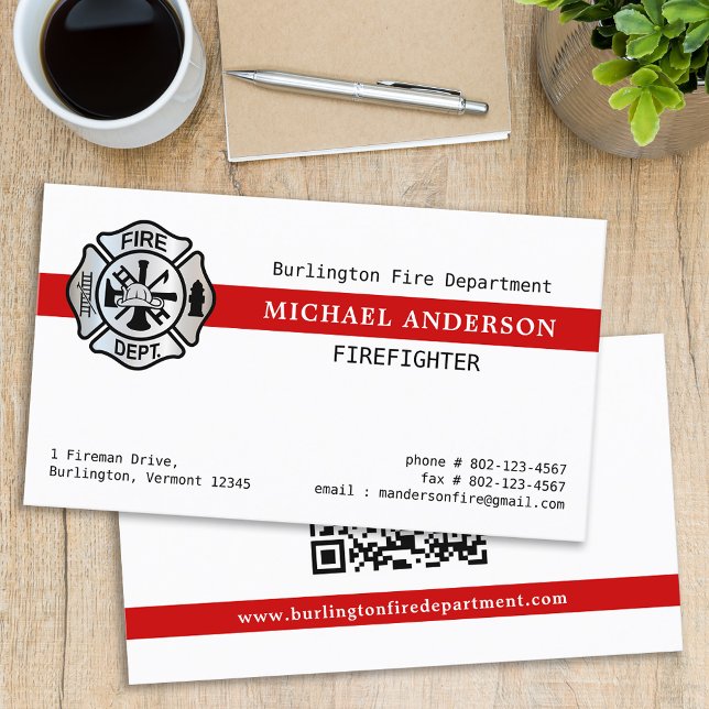 Carte De Visite Logo du service d'incendie de la Personnaliser des (Créateur téléchargé)