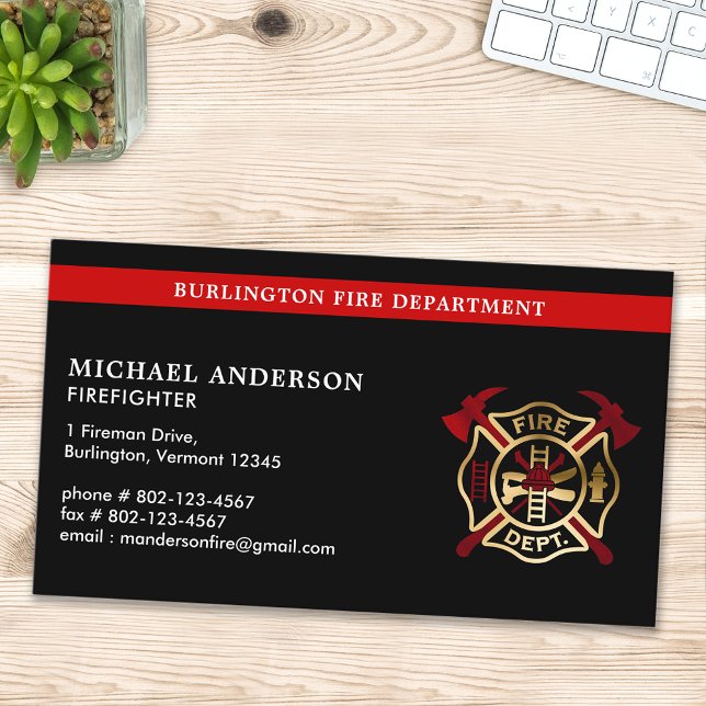 Carte De Visite Logo du service d'incendie personnalisé Moderne po (Créateur téléchargé)