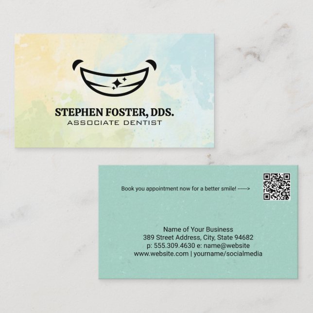 Carte De Visite Logo du sourire | Professionnel dentaire (Devant / Derrière)