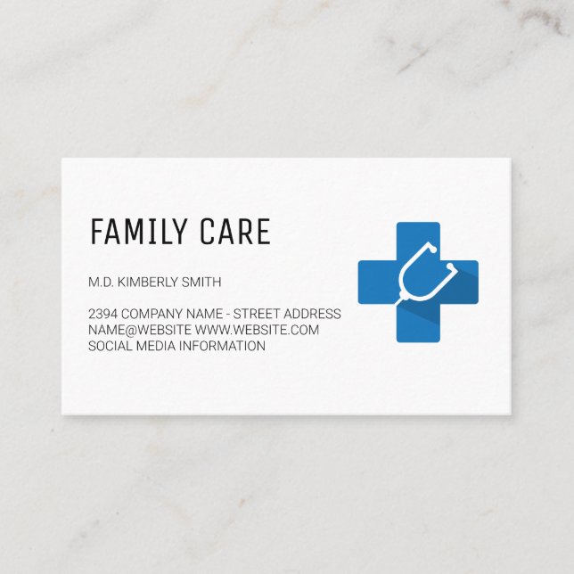 Carte De Visite Logo du symbole de médecine stéthoscope (Devant)