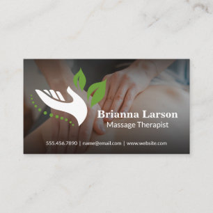Carte De Visite Logo du thérapeute de massage à la main   Santé