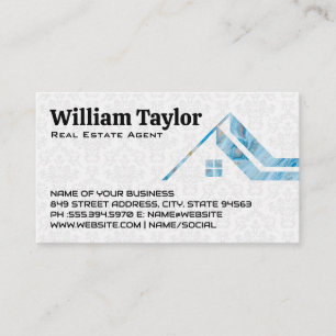 Carte De Visite Logo du toit de la maison Realtor Damas