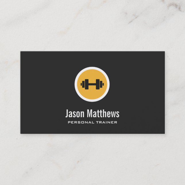 Carte De Visite Logo Dumbbell, Entraîneur Personnel, Fitness Gym 2 (Devant)