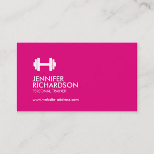 Carte De Visite Logo Dumbbell Fitness Personal Trainer Rose/Grey