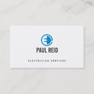 Carte De Visite Logo électrique blanc