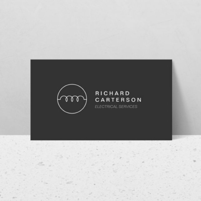 Carte De Visite LOGO ÉLECTRIQUE MODERNE sur DK GRAY II (Créateur téléchargé)