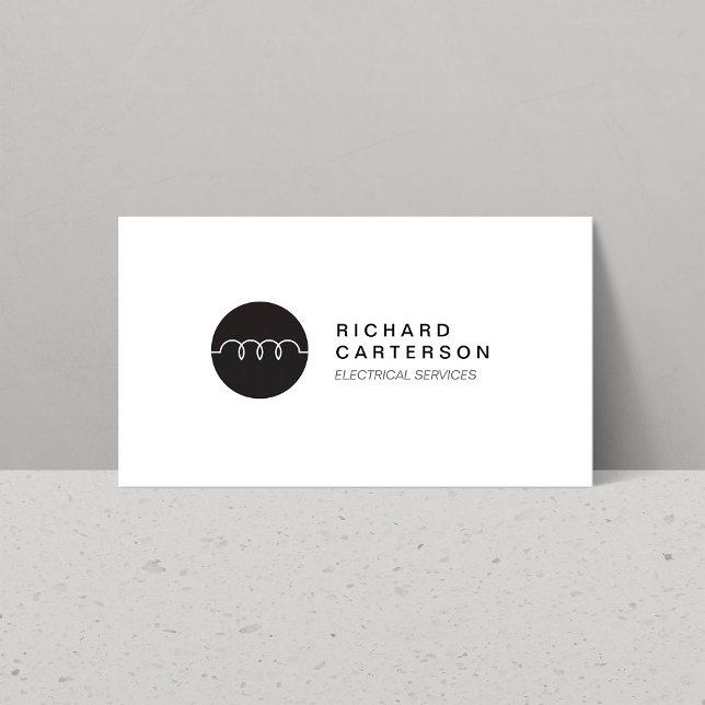 CARTE DE VISITE LOGO ÉLECTRIQUE MODERNE SUR WHITE II (Créateur téléchargé)