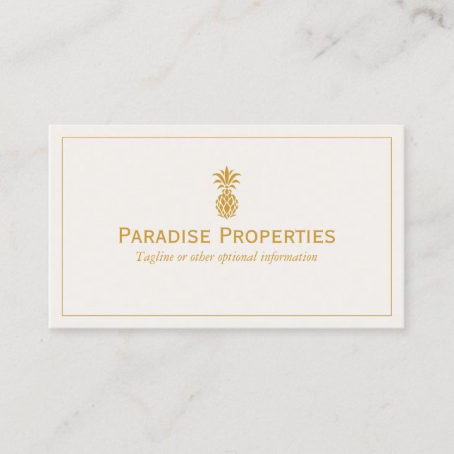 Carte De Visite Logo élégant à ananas tropical (Devant)