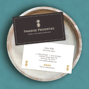 Carte De Visite Logo élégant à ananas tropical