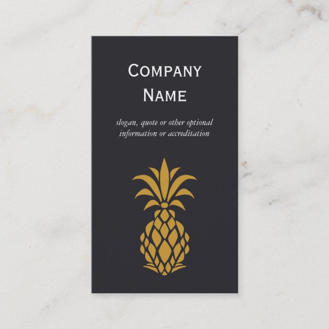 Carte De Visite Logo élégant à ananas tropical (Devant)