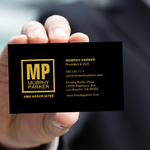 Carte De Visite Logo Elegant Black Gold
