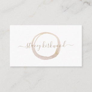 Carte De Visite Logo Elegant Blush moderne Faux Gold Glitter Circl