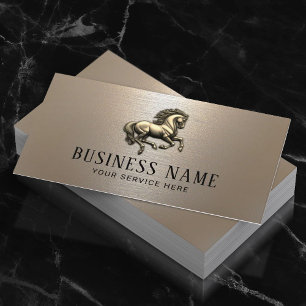 Carte De Visite Logo Élégant Cheval Equine Training Equestrial