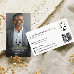 Carte De Visite Logo élégant de cabinet d'avocat Photo professionn