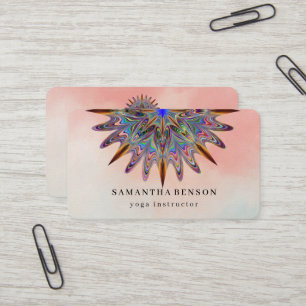 Carte De Visite Logo élégant de fleur de lotus à l'aquarelle pour 