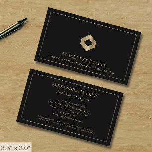Carte De Visite Logo élégant de luxe noir