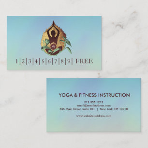 Carte De Visite Logo élégant d'instructeur de YOGA à l'aquarelle