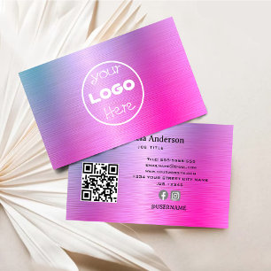 Carte De Visite Logo élégant Holographic Iridescente Ultra
