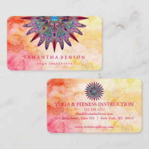 Carte De Visite Logo élégant Lotus Flower Yoga