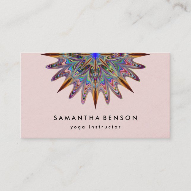Carte De Visite Logo élégant Lotus Flower Yoga (Devant)
