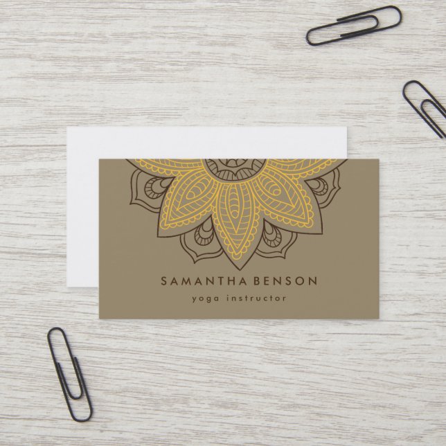 Carte De Visite Logo élégant Lotus Flower Yoga (Devant/Arrière en situation)