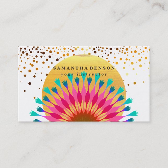 Carte De Visite Logo élégant Lotus Flower Yoga (Devant)