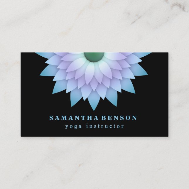 Carte De Visite Logo élégant Lotus Flower Yoga (Devant)