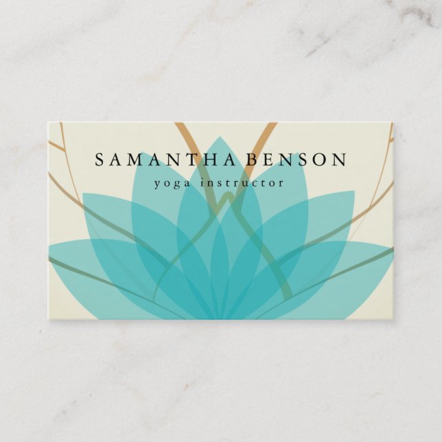 Carte De Visite Logo élégant Lotus Flower Yoga (Devant)