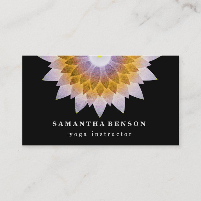 Carte De Visite Logo élégant Lotus Flower Yoga (Devant)