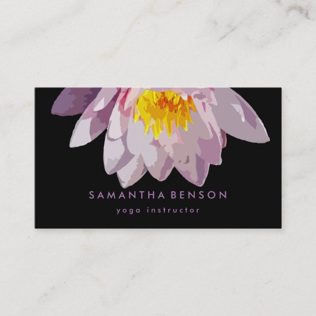 Carte De Visite Logo élégant Lotus Flower Yoga (Devant)