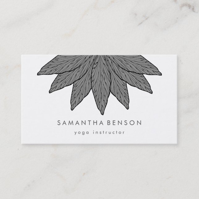 Carte De Visite Logo élégant Lotus Flower Yoga (Devant)