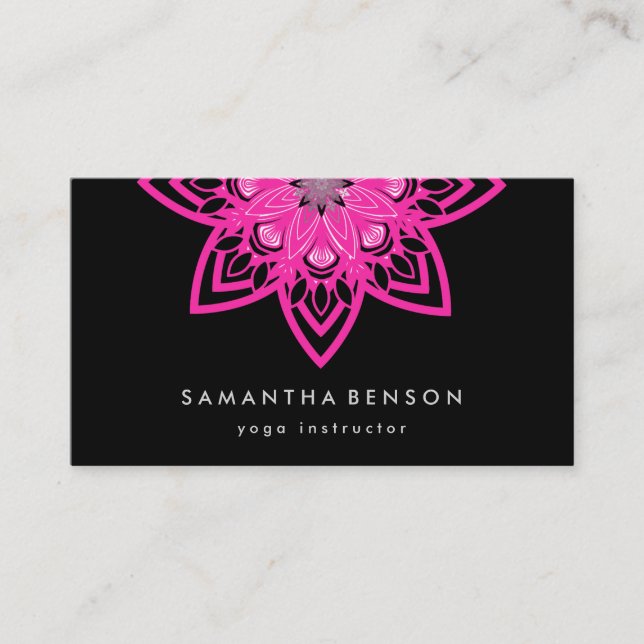 Carte De Visite Logo élégant Lotus Flower Yoga (Devant)