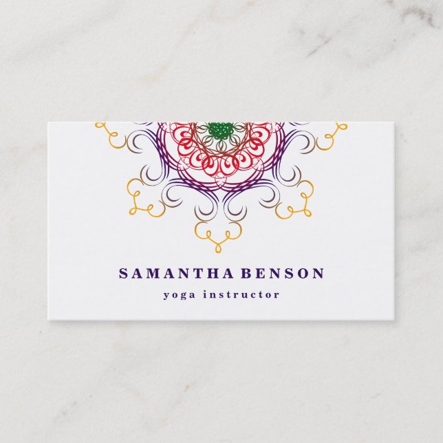 Carte De Visite Logo élégant Lotus Flower Yoga (Devant)
