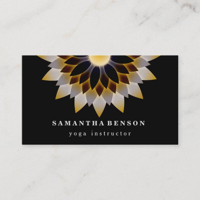 Carte De Visite Logo élégant Lotus Flower Yoga (Devant)