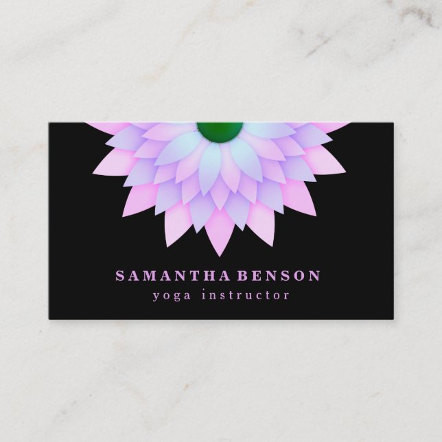 Carte De Visite Logo élégant Lotus Flower Yoga (Devant)