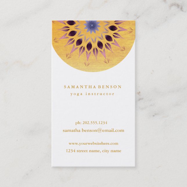Carte De Visite Logo élégant Lotus Flower Yoga (Devant)
