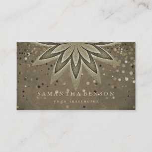 Carte De Visite Logo élégant Lotus Flower Yoga Confetti
