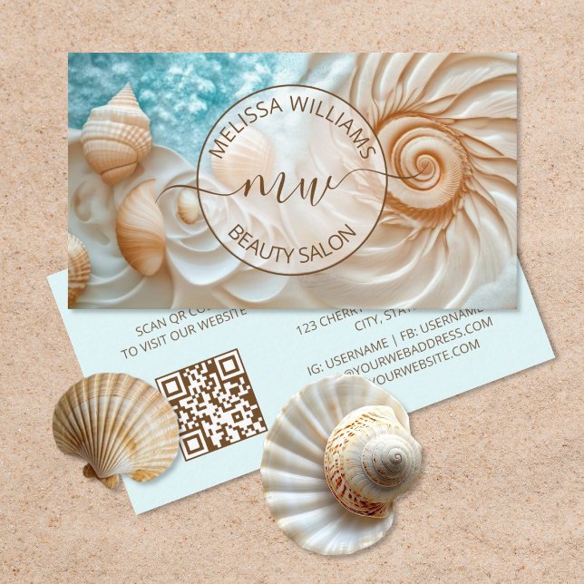 Carte De Visite Logo élégant Shell (Créateur téléchargé)