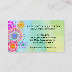 Carte De Visite Logo élégant Yoga Méditation Fleurs de Lotus