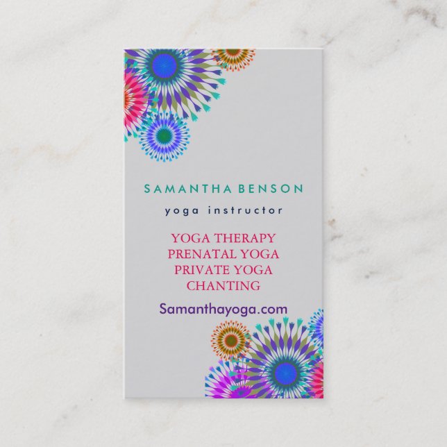 Carte De Visite Logo élégant Yoga méditation Lotus Fleurs (Devant)