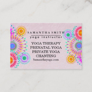 Carte De Visite Logo élégant Yoga méditation Lotus Fleurs
