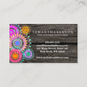 Carte De Visite Logo élégant Yoga méditation Lotus Fleurs