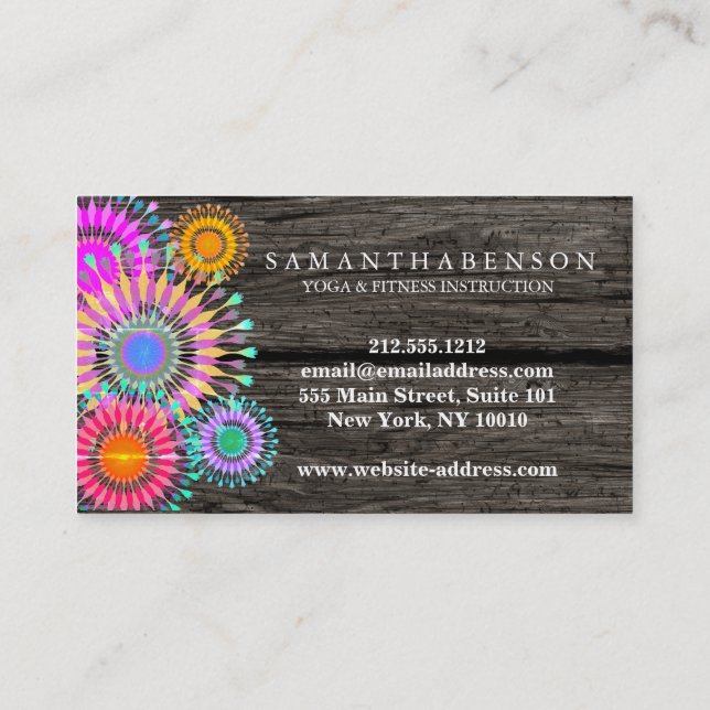 Carte De Visite Logo élégant Yoga méditation Lotus Fleurs (Dos)