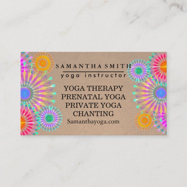 Carte De Visite Logo élégant Yoga méditation Lotus Fleurs (Devant)