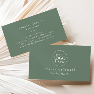 Carte De Visite Logo EMELIA Simple Moderne Olive Sage Vert Rustiqu